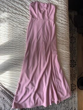 Lulu's Strapless Dusty Pink Formal Gown
